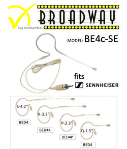 BE4 -SE Series Earset Mic - Bodymics Broadway - 3/16" omni Over Ear Design - suit SENNHEISER bodypack