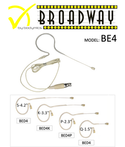 Earset: BE4 -AU   for Audix - Bodymics Broadway - 3/16" omni Over Ear Design - suit Audix bodypack