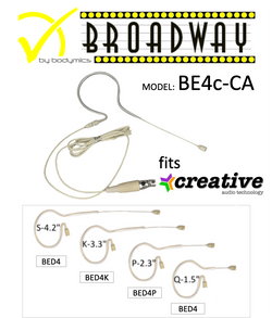 BE4 -CA Series Earset Mic - Bodymics Broadway - 3/16" omni Over Ear Design - suit Creative bodypack