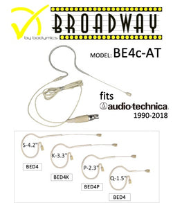 BE4 -AT Series Earset Mic - Bodymics Broadway - 3/16" omni Over Ear Design - suit Audio-Technica bodypack