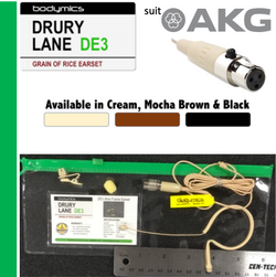 DE3-AK for AKG 1/10" (<3mm) Omni Select Standard Child or Short Boom Earset Mic - Cream