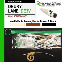 DE3V for Creative Audio (CA) 1/10" Omni Flexible Adjustable Length Boom Earset Mic - Cream or Black DE3Vc-AK DE3Vb-AK (Bodymics Drury Lane)