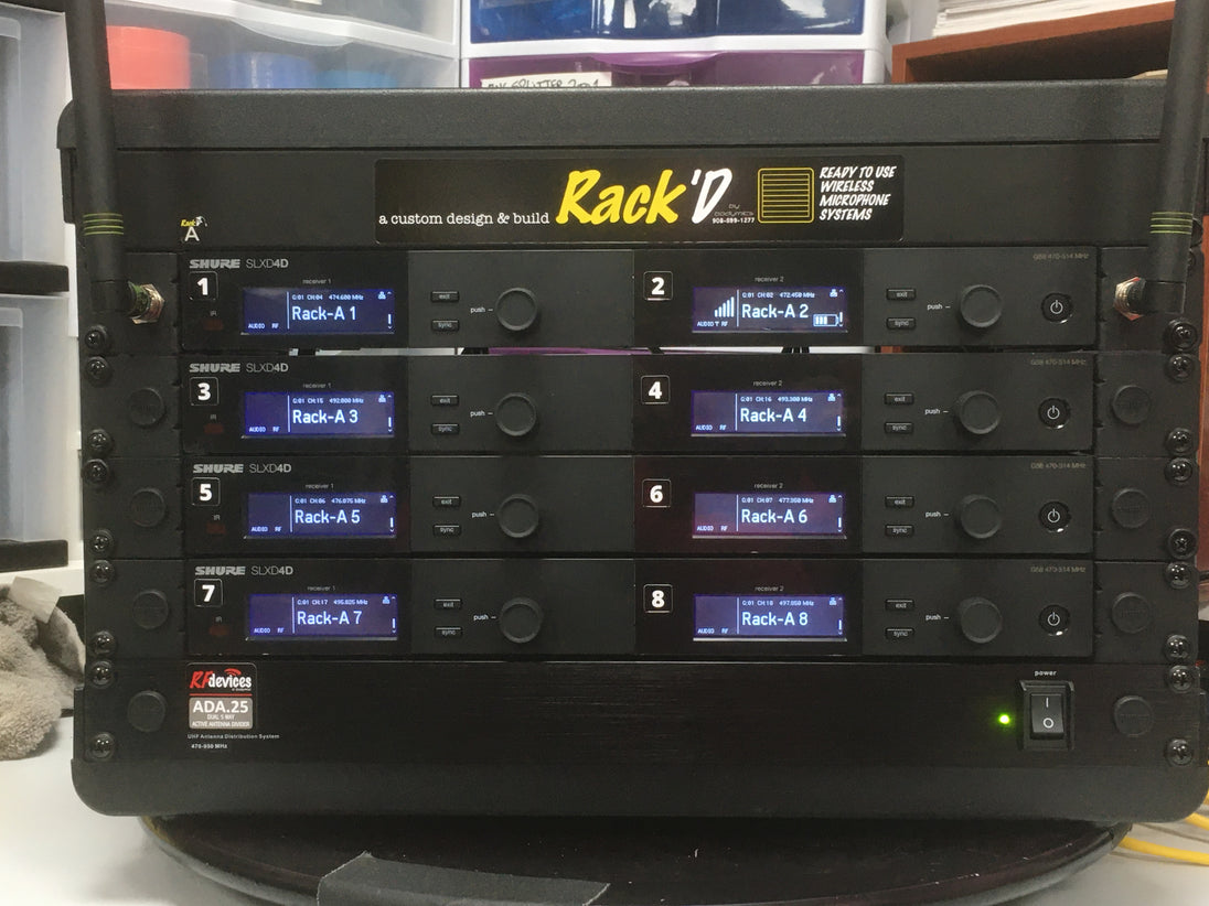 (C41) Rack'd Fly Case Shure SLXD 8 Channel Ready to Use Wireless Syste