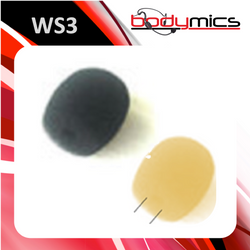k. 1/10"-5/64" Black or Cream Foam Windscreen for lavs, earsets and headsets WS3c, WS3b, WS3m,WS3w